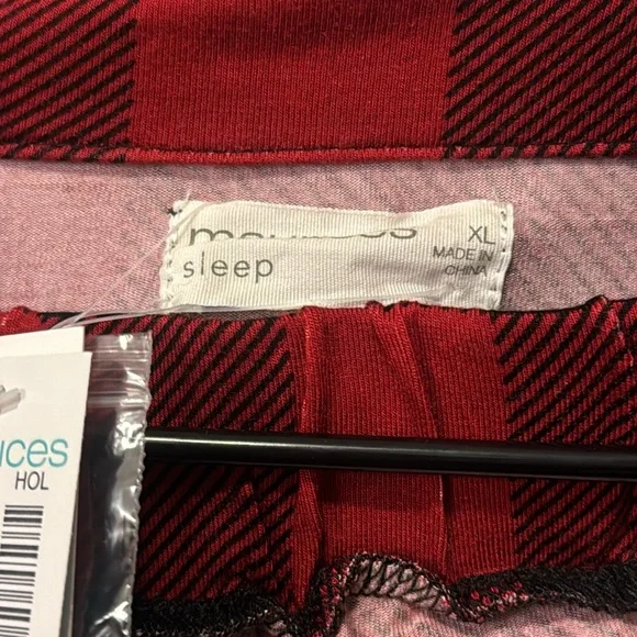 Maurices Red and Black Buffalo Plaid Pajama Set Size XXL NWT - Picture 6 of 13